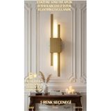 HM AYDINLATMA Modern Simetri Tasarım Aplik Duvar Lambası - Hem Pilli (Kablosuz) Hem Elektrikli Kullanım, Pil Hediyeli (50 cm)