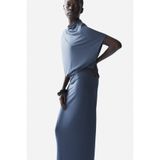 H&M Drapeli Asimetrik Elbise