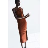 H&M Drapeli Panelli Tek Omuzlu Elbise