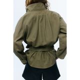 H&M Pamuklu ve Kuşaklı Gabardin Ceket