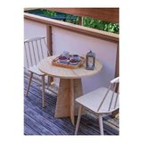HMC DECOR Modern 60cm Yuvarlak Yemek Masası-Balkon Masası-Mutfak Masası Safir Meşe(SANDALYELER TEMSİLİDİR)