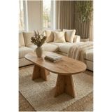 HMC DECOR Modern Oval Salon Sehpası -Atlantik Çam Görünüm