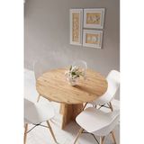 HMC DECOR Modern Yuvarlak 100cm Yemek Masası-mutfak Masası Atlantik Çam (SANDALYELER TEMSİLİDİR)
