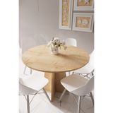 HMC DECOR Modern Yuvarlak 100cm Yemek Masası-mutfak Masası Safir Meşe (SANDALYELER TEMSİLİDİR)