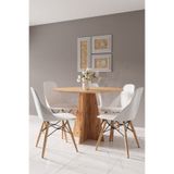 HMC DECOR Modern Yuvarlak 90cm Yemek Masası-Mutfak Masası Atlantik Çam (SANDALYELER TEMSİLİDİR)