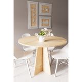 HMC DECOR Modern Yuvarlak 90cm Yemek Masası-Mutfak Masası Safir Meşe (SANDALYELER TEMSİLİDİR)