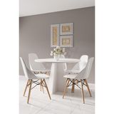 HMC Decor Modern Yuvarlak 90CM Yemek Masası-Mutfak Masası (Sandalyeler Temsilidir) - Beyaz