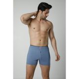 Hmd 305 6'lı Düğme Detay Likralı Erkek Boxer Külot, Mavi, XL Beden