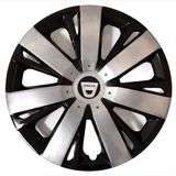 HMNL dacia 14'' Inç Gri - Siyah 4lü Set Jant Kapağı Çelik Görünümlü
