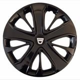 HMNL dacia Duster 15'' Inç Piano Black Siyah 4lü Set Jant Kapağı Çelik Görünümlü