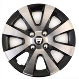 HMNL dacia Solenza 15'' Inç Gri - Siyah 4lü Set Jant Kapağı Çelik Görünümlü
