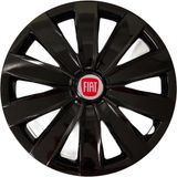 HMNL Fiat 15'' Inç Piano Black Kapağı 4'lü Çelik Jant Görünümlü