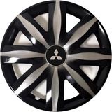 HMNL Mitsubishi 14'' Inç Gri - Siyah 4lü Set Jant Kapağı Çelik Jant Görünümlü
