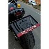 HMNL Motorsiklet MONSTER Plakalık KIRMIZI KROM KABARTMALI KROM YAZI 1 ADET Motor Plakası