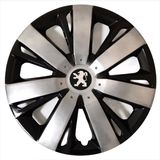 Hmnl Peugeot 107 14'' Inç Gri - Siyah 4'lü Set Jant Kapağı Çelik Jant Görünümlü