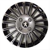 HMNL Peugeot 301 15'' Inç Gri - Siyah 4'lü Set Jant Kapağı Çelik Jant Görünümlü