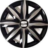 HMNL Seat Altea 14'' Inç Gri - Siyah 4'lü Set Jant Kapağı Çelik Jant Görünümlü