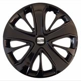 HMNL Seat Altea 15'' Inç Piano Black 4'lü Set Jant Kapağı Çelik Jant Görünümlü