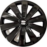 HMNL Seat Ibiza 15'' Inç Piano Black 4'lü Set Jant Kapağı Çelik Jant Görünümlü