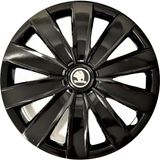 HMNL Skoda Octavia 15'' Inç Piano Black 4'lü Set Jant Kapağı Çelik Jant Görünümlü