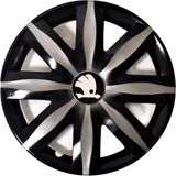 HMNL Skoda Rapid 14'' Inç Gri - Siyah 4'lü Set Jant Kapağı Çelik Jant Görünümlü