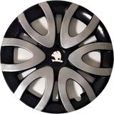 HMNL Skoda Roomster 15'' Inç Gri - Siyah 4'lü Set Jant Kapağı Çelik Jant Görünümlü