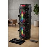 HMO Store 1000W Profesyonel Dinamik Parti Hoparlörü | 4x 8 Inç Woofer, Tam Spektrum Rgb Led, Bluetooth, Tws, Kumandalı & Mikrofonlu Ses Sistemi - Siyah