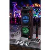HMO Store 1200W Pmpo Rgb Işıklı Kablosuz Parti Hoparlörü, Mikrofonlu & Uzaktan Kumandalı, 4 Saat Pil Ömrü, Bluetooth/usb/tf/aux Ses Sistemi - Siyah