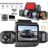 HMO Store 360° Görüşlü 4 Kanallı Araç Içi Kamera Seti – Ön/arka , Gece Görüşü, G-Sensör, 24 Saat Kayıt - Siyah