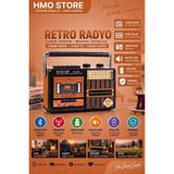 HMO Store Knstar Retro Nostaljik 4 Band Radyo, Bluetooth, Usb/sd Kart Girişli ve Kaset Çalar Müzik Kutusu - Kahverengi