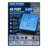 HMO Store Premium 40 Port 400W Akıllı USB Şarj İstasyonu - Telefon, Tablet ve Tüm Cihazlar İçin Hızlı Şarj Adaptörü Akıllı Soğutma & Tam Koruma