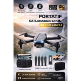 HMO Store UHD Kameralı Drone | Wi-Fi Bağlantı | Katlanabilir Yapı | 10-12 Dk Uçuş - Siyah