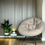 Hmplast Ergonomik Tekli Koltuk Berjer | Yastıklı ve Minderli | Modern Tasarım | Leke Tutmaz | Keten | Krem