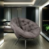Hmplast Minderli ve Yastıklı Tekli Koltuk Berjer | Geniş Oturma Alanı | Milano Ödüllü Tasarım | Soho Kumaş - Füme