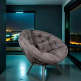 Hmplast Modern Berjer Tekli Koltuk | Dinlenme & Kitap Okuma Koltuğu | Ergonomik Geniş Oturma Alanlı | Soho - Füme