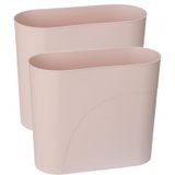 HMQCI Plastik Dikdörtgen Küçük Çöp Kovası Çöp Sepeti, Çöp Konteyneri Kutusu, 3 Galon (Pembe, 3 Galon (2 Paket))
