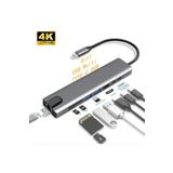 HMXPLUS 8 In 1 4k Type C Usb 3.0 Hub Hdmı Rj45 Sdtf Adaptörü 8in1