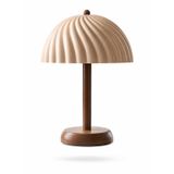 HMY Design Modern Metal LED Masa Lambası Krem Kahve – Kablolu Dekoratif Abajur – Enerji Tasarruflu LED Masa Lambası – Komodin, Yatak Odası, Salon ve Ofis İçin