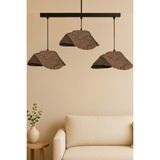 HMY Design Obsidian Handmade 3 Lü Karbon Beton Avize - 1 - Natural