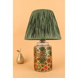 HMY Design Timide Desenli Handmade Seramik Abajur Yeşil - Naturel