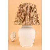 Hmydesign Achat Handmade Seramik Abajur Beyaz Hasır