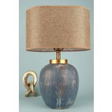 Hmydesign Bleu Seramik Abajur Mavi Kahve
