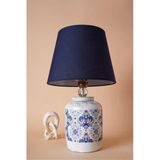Hmydesign Herbe Handmade Seramik Abajur Lacivert-beyaz