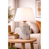 Hmydesign Lent Desenli Handmade Seramik Abajur Beyaz