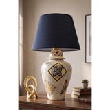 Hmydesign Mer Handmade Desenli Seramik Abajur Lacivert