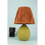 Hmydesign Rond Handmade Seramik Abajur Kahverengi-fıstık Yeşili
