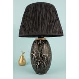 Hmydesign Zebre Handmade Seramik Abajur Siyah-Gold
