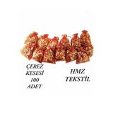 HMZ Tekstil Hediyelik Düğün Nikah Kına Geçesi Için Çerez Kesesi 100 Adet . Çerez Kesesi 100 (12X14)