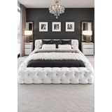 Hmz Velss Modern Chester Tasarım Başlıklı Gri Çift Kişilik Karyola 140 x 200 cm