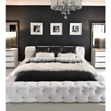 Hmz Velss Modern Chester Tasarım Başlıklı Gri Çift Kişilik Karyola 180 x 200 cm